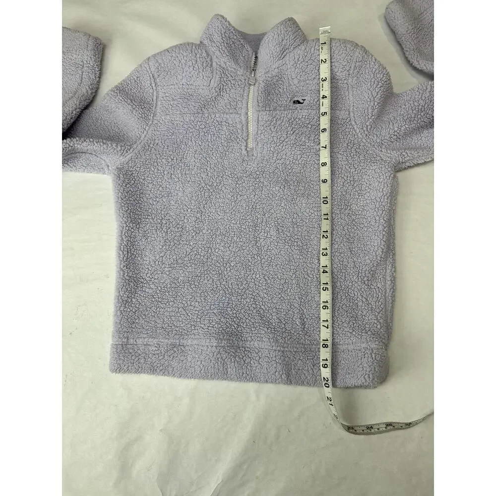 Vineyard Vines Fleece Quarter Zip Pullover Jacket Lavender Kids Size Med 10/12